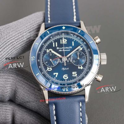 Blancpain Air Command Chronograph Blue Dial Titanium Case Swiss Replica Watch